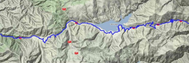 A GPS track of my way through the mountains